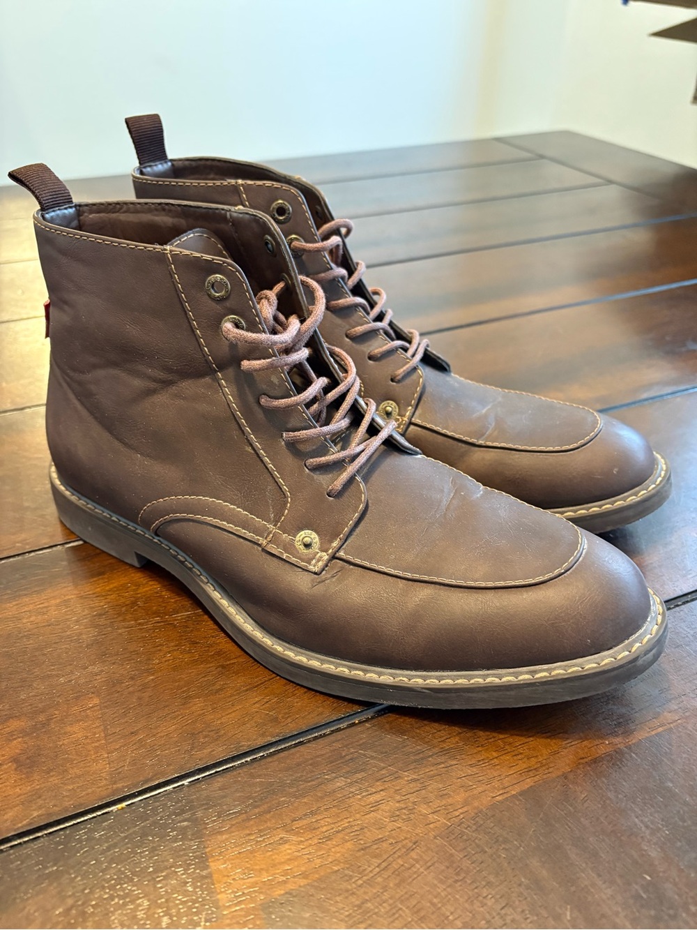 Levi's Brown Leather Chukka Lace-Up Boots